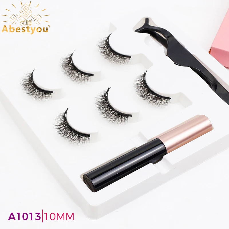 Abestyou 12mm short 3pairs Magnetic Lashes Eyeliner Suit Magnetische Wimpers Magneet rzesy magnetyczne z eyelinerem ciglia finte
