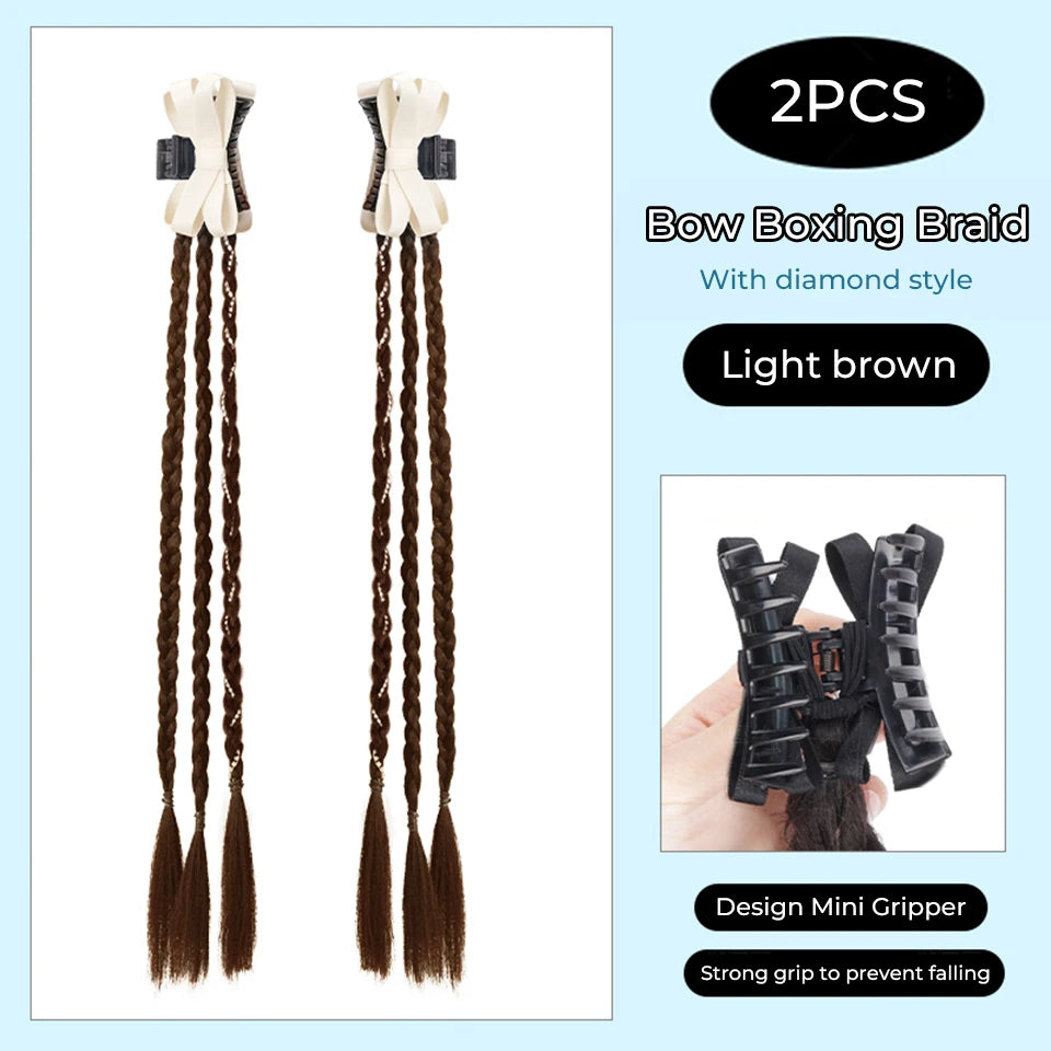 Ponytail Extension Bow Claw Curly Wavy Clip in Hairpiece Ponytail Hair Extensions Long Pony Tail Synthetic for Women Girl Daily