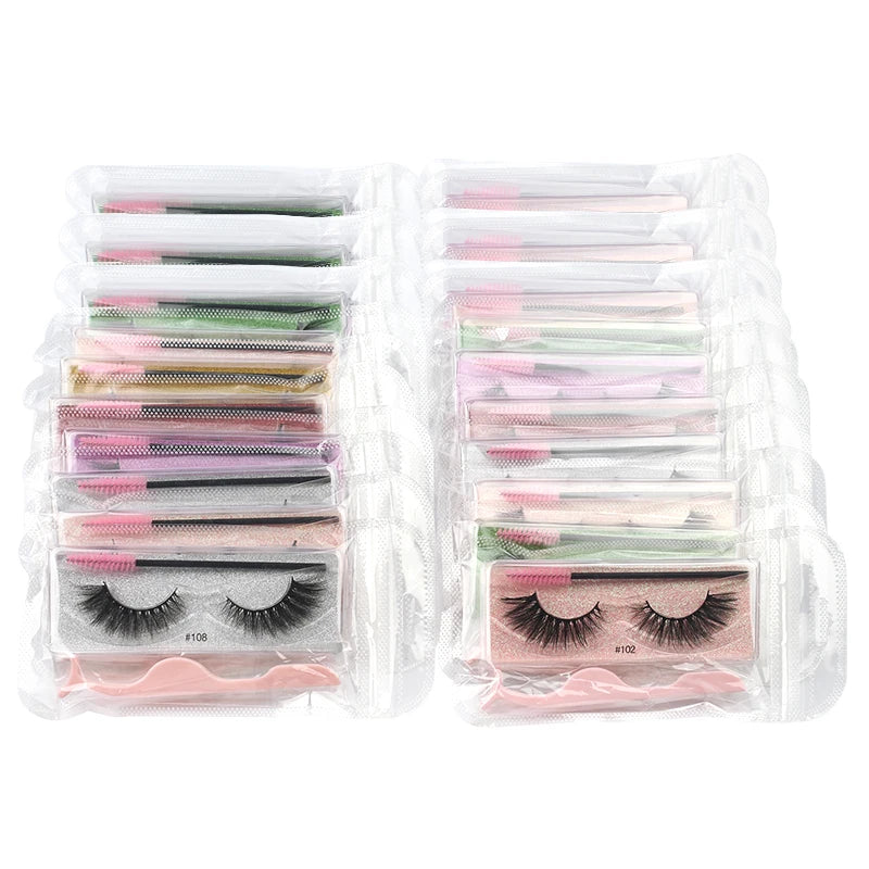 3D Mink Lashes Wholesale Natural Wispy False Eyelashes Makeup Beauty Soft Lashes in Bulk Long Lasting Volume Cilia Mink Eyelash