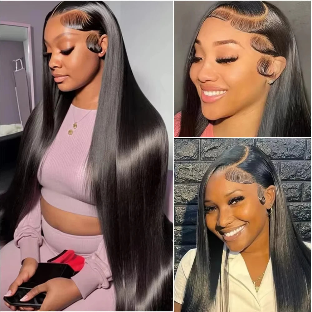 360 Full Lace Wig Human Hair Pre plucked Lace Wig 13x6 Human Hair Wigs 36 inch Bone Straight Lace Frontal Wig For Women