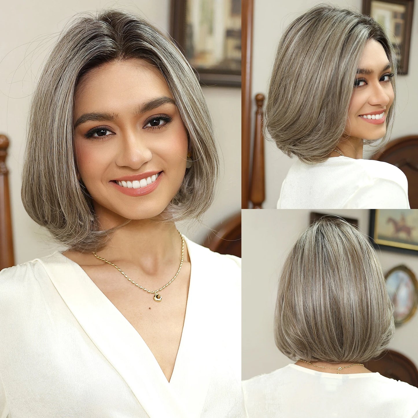 MONO Lace Hair 100% FUTURE Fiber Blonde Pixie Cut Wigs Breathable Mono Lace Front Synthetic Wig Daily Use Heat Resistant Fiber