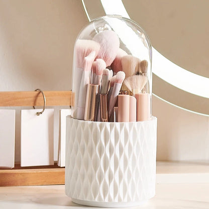 Rotary lid makeup brush storage barrel lipstick cosmetics dustproof storage barrel dormitory desktop simple pencil case