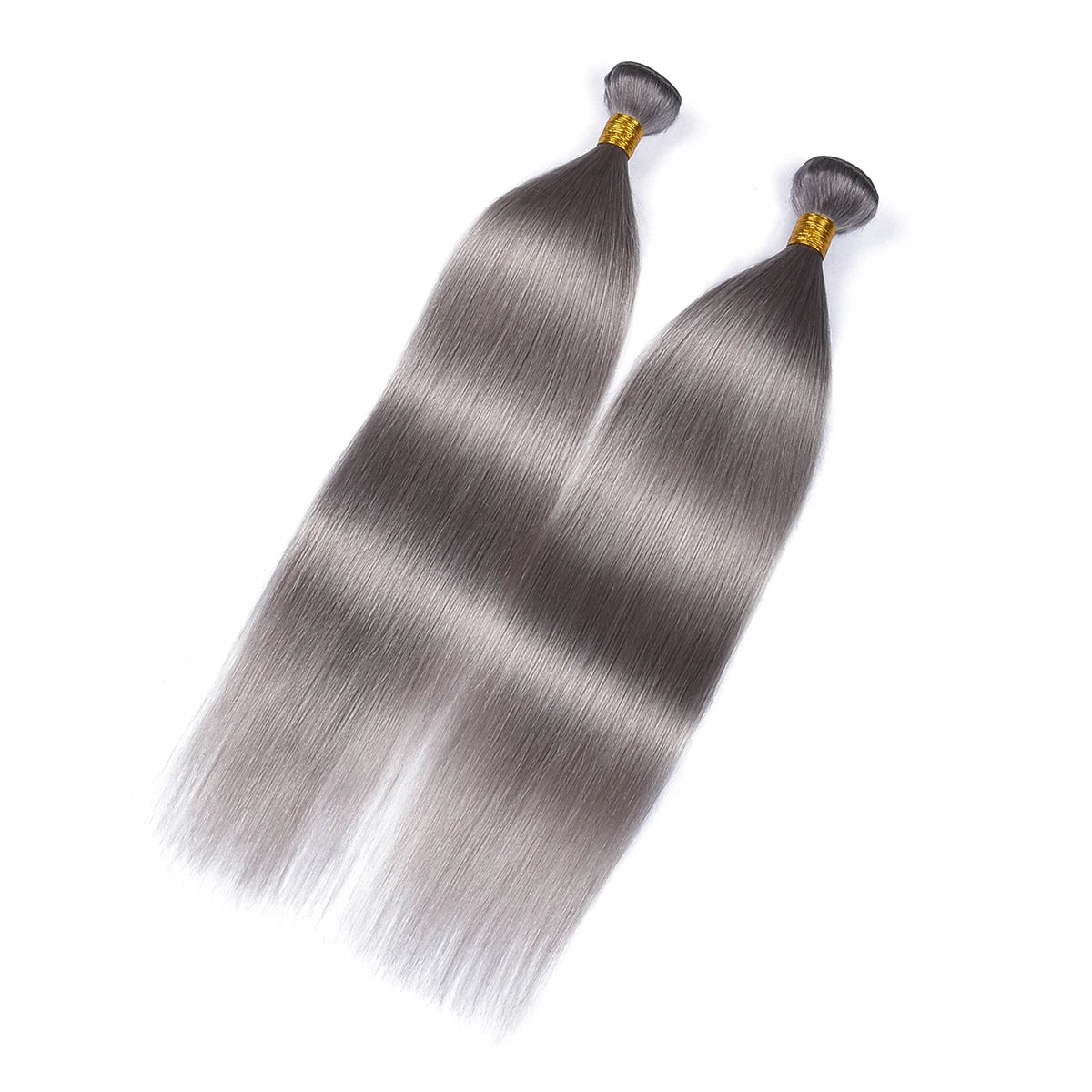 Gray Hair Weft Bundles Brazilian Grey Straight Human Hair Bundles Three Pieces Hair Weaving HairUGo Brazilian 10-30 Inches