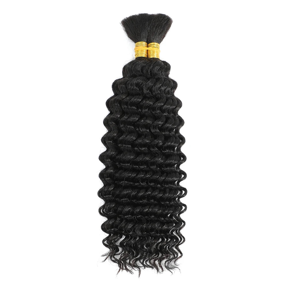 Human Braiding Hair Deep Wave Bulk Human Hair 100g No Weft Human Hair Bundles Micro Human Braiding Hair for Boho Braids