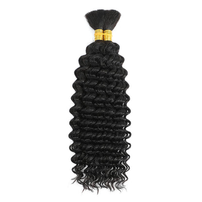 Human Braiding Hair Deep Wave Bulk Human Hair 100g No Weft Human Hair Bundles Micro Human Braiding Hair for Boho Braids