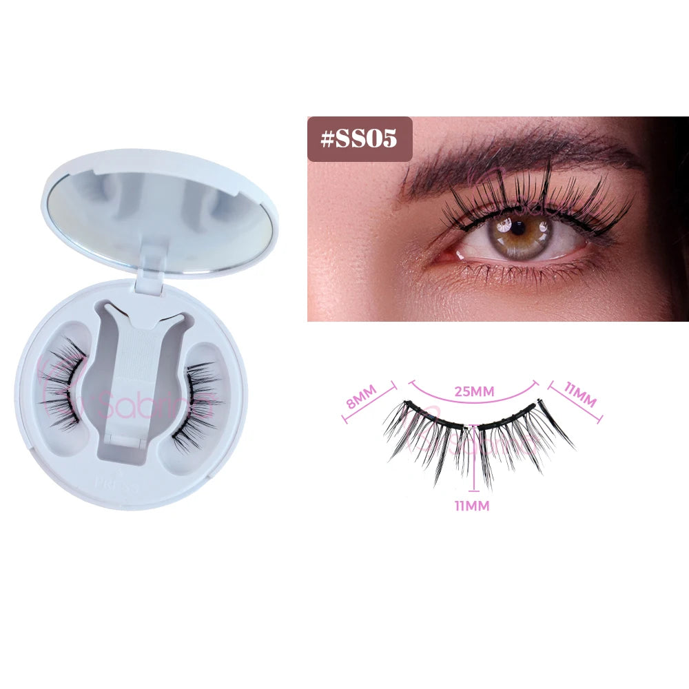 Natural Wispy Magnetic Eyelashes - Soft Flexible False Lashes Reusable No Glue Needed for Women Daily Party Wedding Makeup