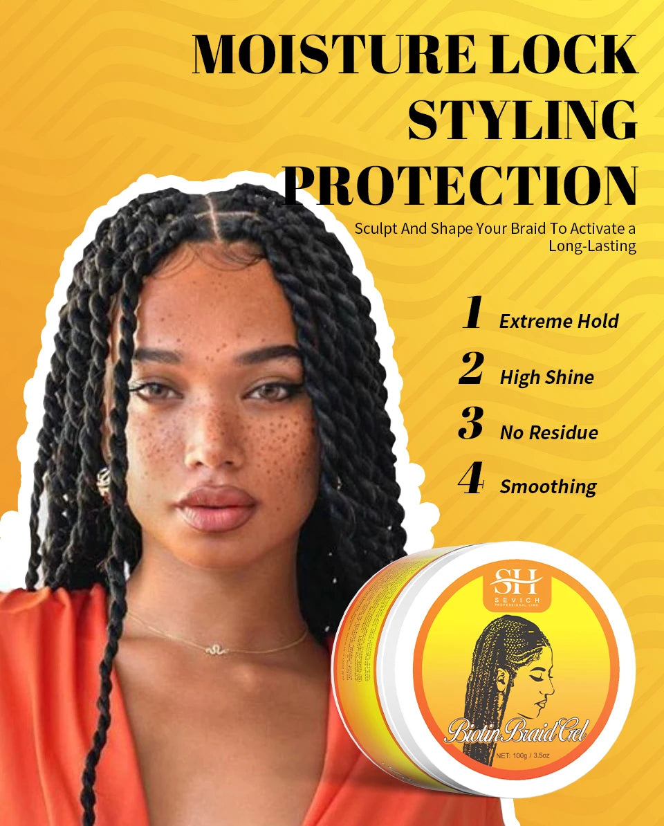 Edge Control Gel Set Hair Braiding Gel Biotin Anti Break Hair Wax Non-Greasy Hair Styling Cream Anti-Frizz Wax Stick For Wig