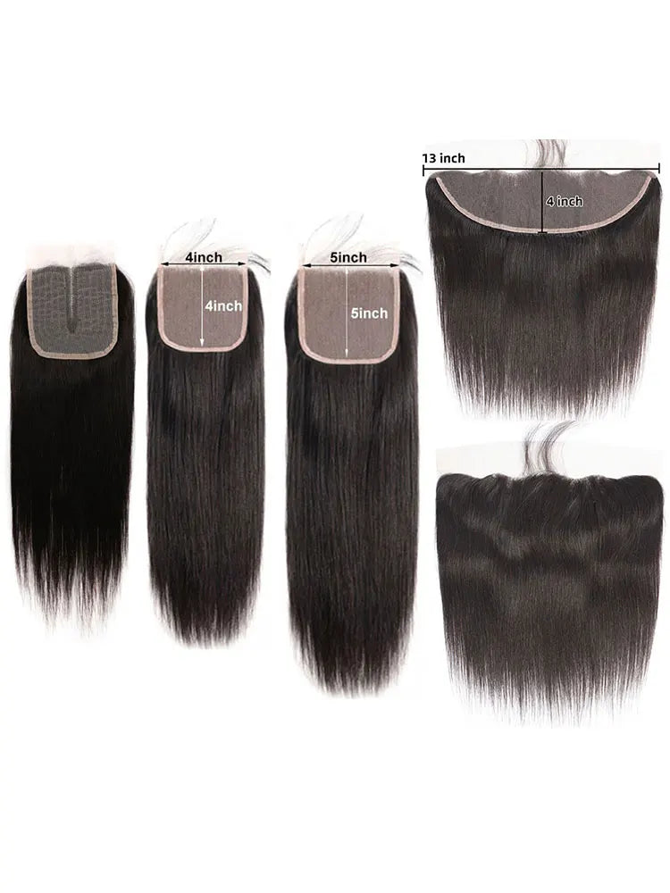 4x4 5x5 Lace Closure Straight Human Hair Top Lace Closure Preplucked Ear to Ear 13x4 Lace Frontal Transparent  Lace Closure