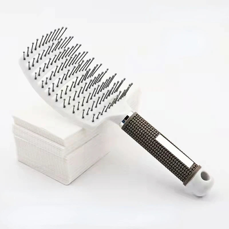 Hair Scalp Massage Comb Nylon Hairbrush Anti-Static Wet Curly Detangle Hair Brush Girls Salon Hairdressing Styling Brush Tool