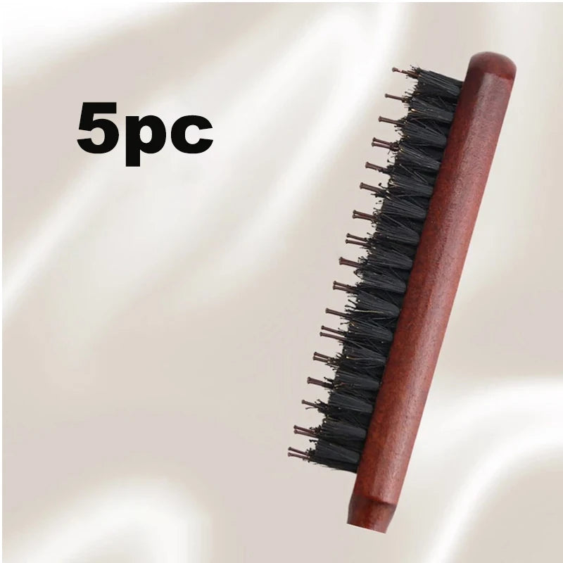 Hair Brush Boar Bristle Wooden Slim Line Comb Hairbrush Professional SalonExtension Hairdressing DIY Styling Tools Scalp Massage
