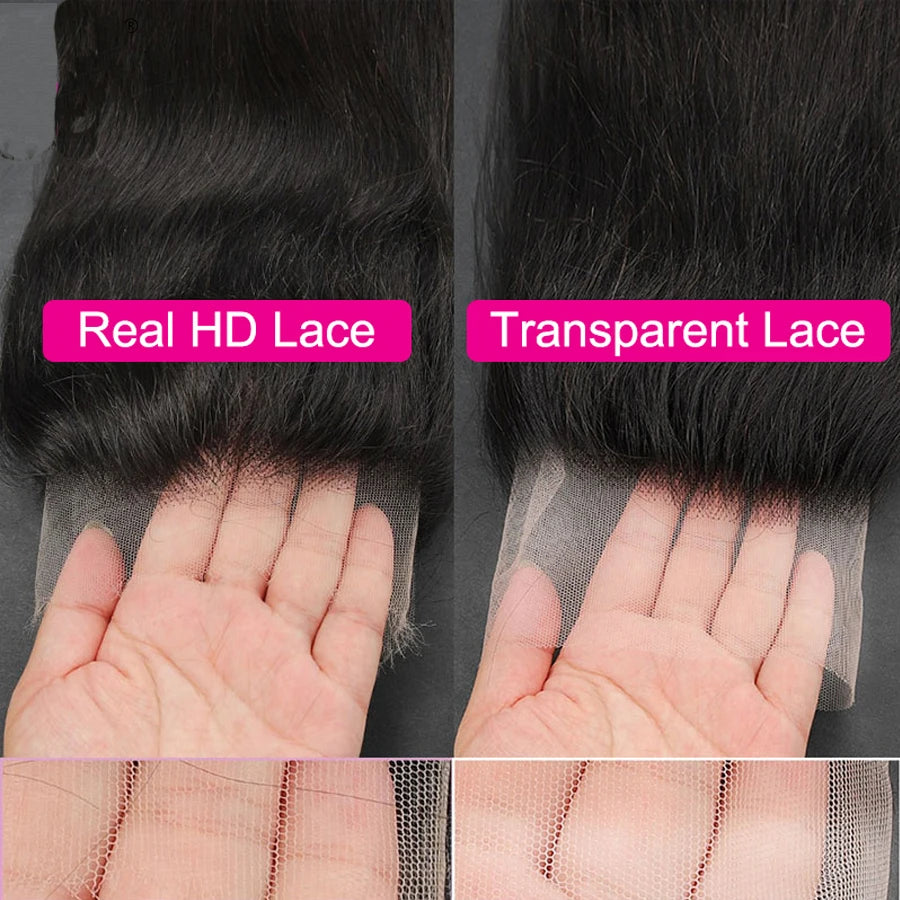 5x5 6x6 7x7 Hd Lace Closure Straight 13x4 13x6 Lace Frontal Closure Hand Tied Human Hair Closures Free Part Hd Lace Closure