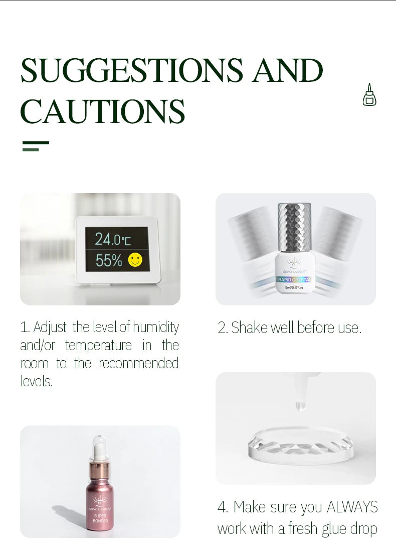 SONG LASHES Euelashes Glue 0.5 -1 Sec Drying For Eyelash Extensions  5ml transparent Clear Glue  False lash glue tools