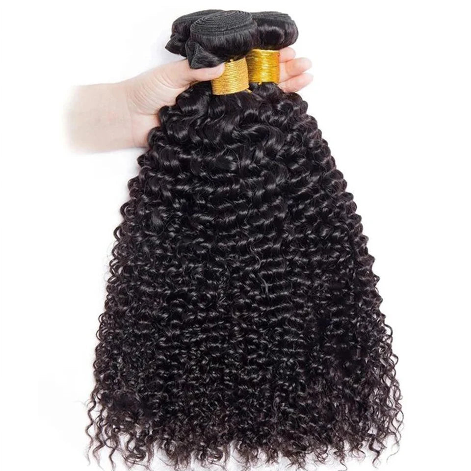 Brazilian Kinky Curly Human Hair Bundles 1/3/4 Pieces Jerry Curly Natural Hair Extensions Woman Wet And Wavy Human Hair Bundles