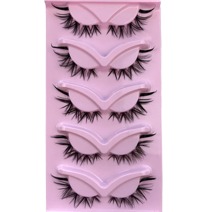 HBZGTLAD Cat Eye Lashes Natural Look Fox False Eyelashes Gorgeous Wispy & Lightweight Faux Mink Lashes for Doll Eye Makeup