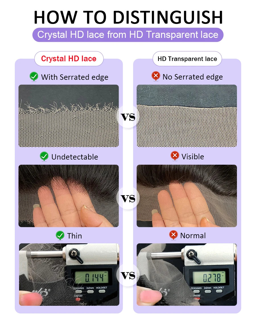 13x6 HD Lace Frontal Closure Melt Skin Invisible HD Transparent Lace 5x5 6x6 7x7 HD Closure Only Virgin Human Hair Pre Plucked