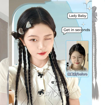 Ponytail Extension Bow Claw Curly Wavy Clip in Hairpiece Ponytail Hair Extensions Long Pony Tail Synthetic for Women Girl Daily