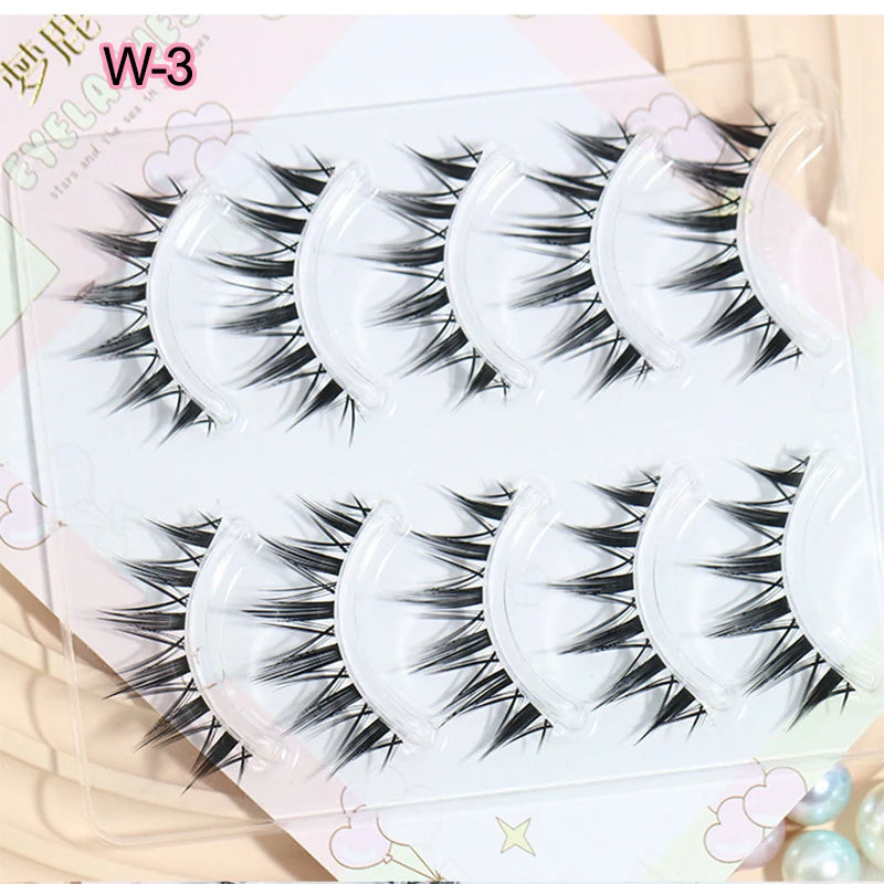 New Doll Lashes Extension Natural Cat Eye False Eyelashes Cosplay Makeup Cross Strip Eye Lashes Handmade Manga Anime Lash
