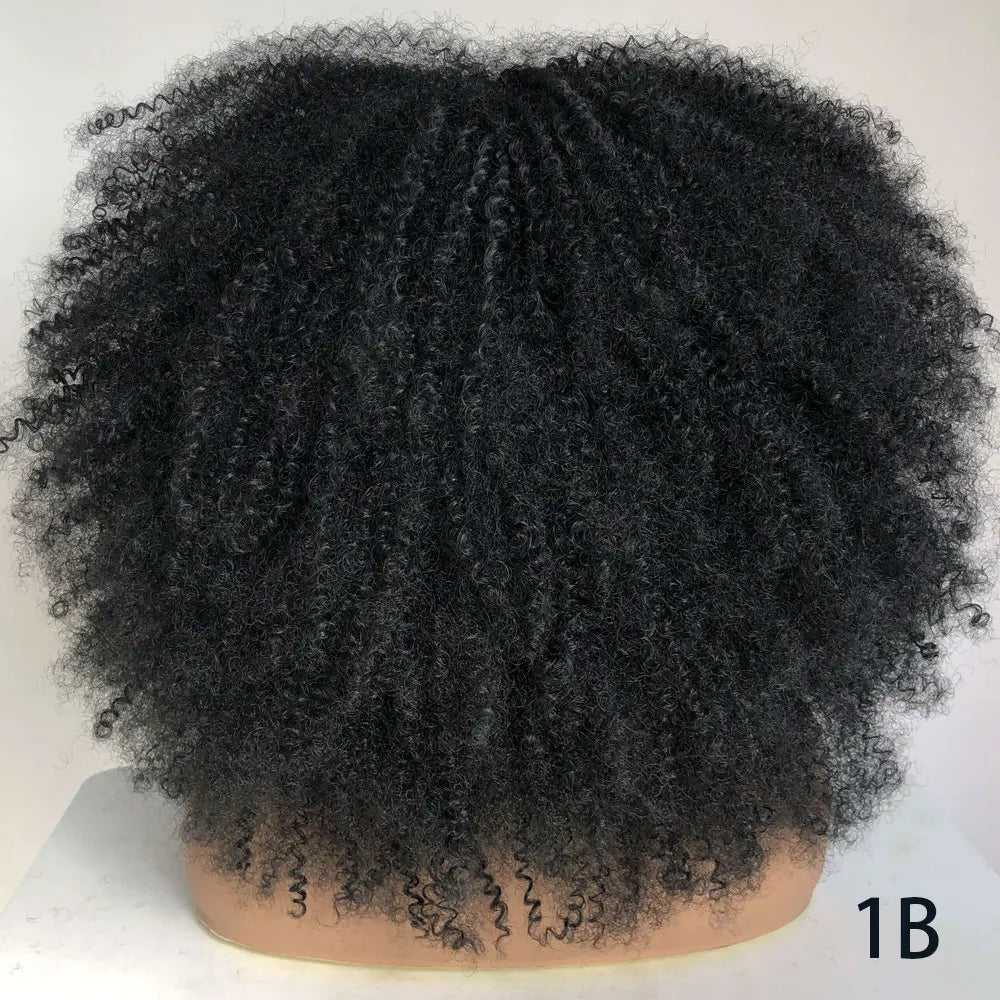 Afro Curly Wigs With Bangs For Black Women Burgundy Wig Synthetic Wine Red Hair Ombre Brown Blonde Cosplay Wig