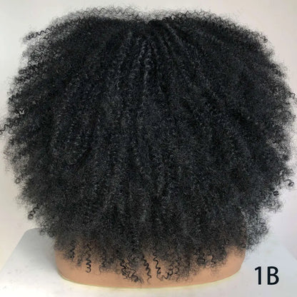 Afro Curly Wigs With Bangs For Black Women Burgundy Wig Synthetic Wine Red Hair Ombre Brown Blonde Cosplay Wig