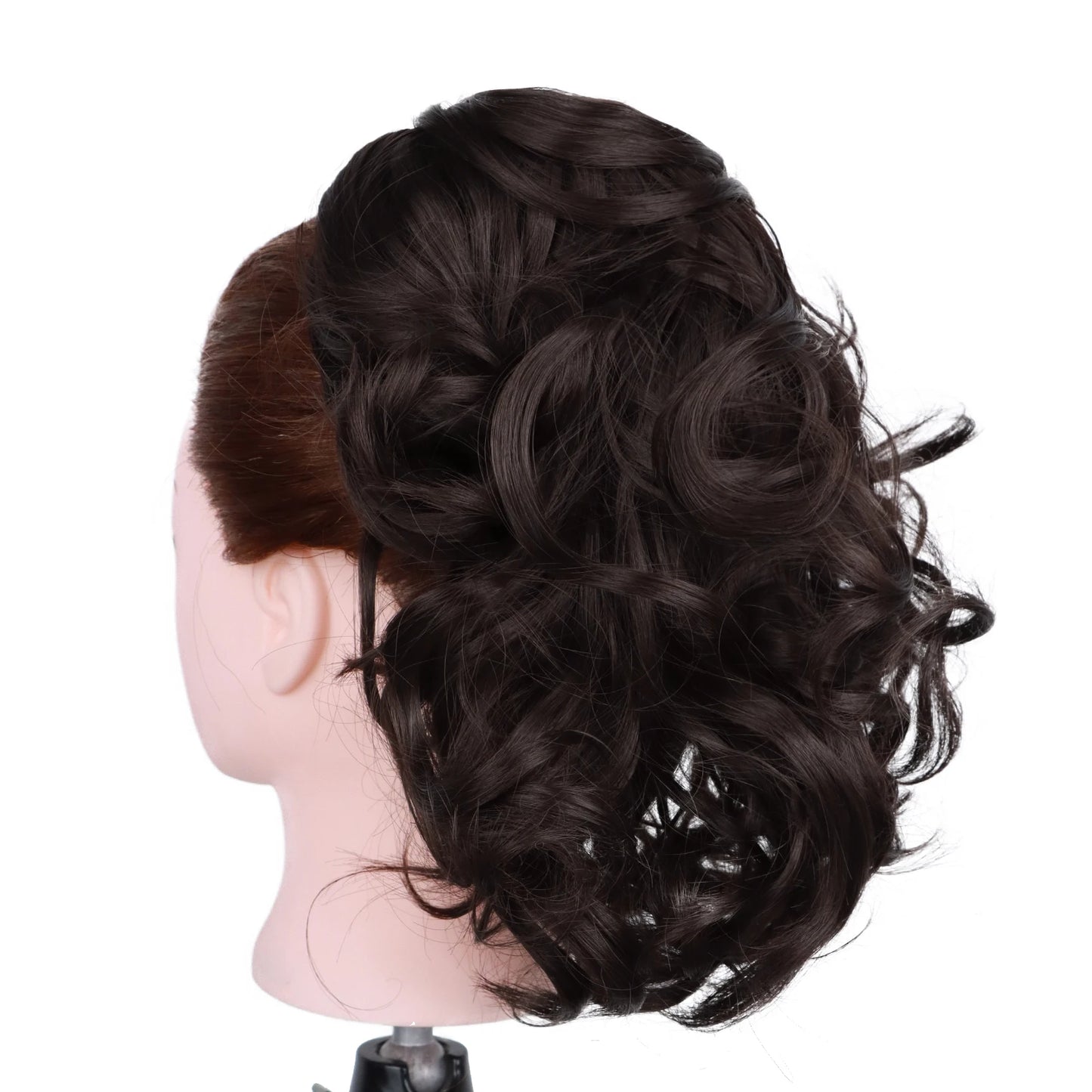 12" Ponytail Extension Classic Loose Curly Wavy Claw Clip Hair Hairpieces for Women Ash Blonde with Highlights Daily Party Use