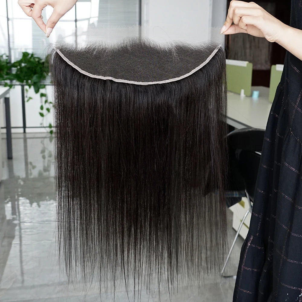 HD Lace Frontal Closure 5x5 13x4 Transparent Softer Invisible Lace Free Part Human Hair Frontal Natural Color Straight