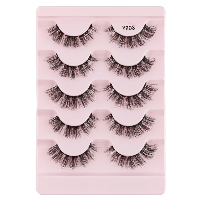 Natural Short False Mink Lashes 3/5/10 Pairs Extensions Eye Hair False Eyelashes 3D Faux Cils Soft Fluffy Eye Lashes for Beauty