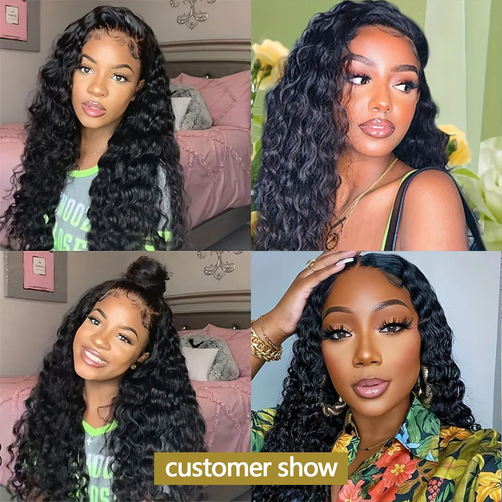 Deep Wave Hair Bundles Human Hair 30 32 Inch Deep Curly Hair Brazilian Soft Raw Hair Bundles Natural Black Hair Weave Extensions