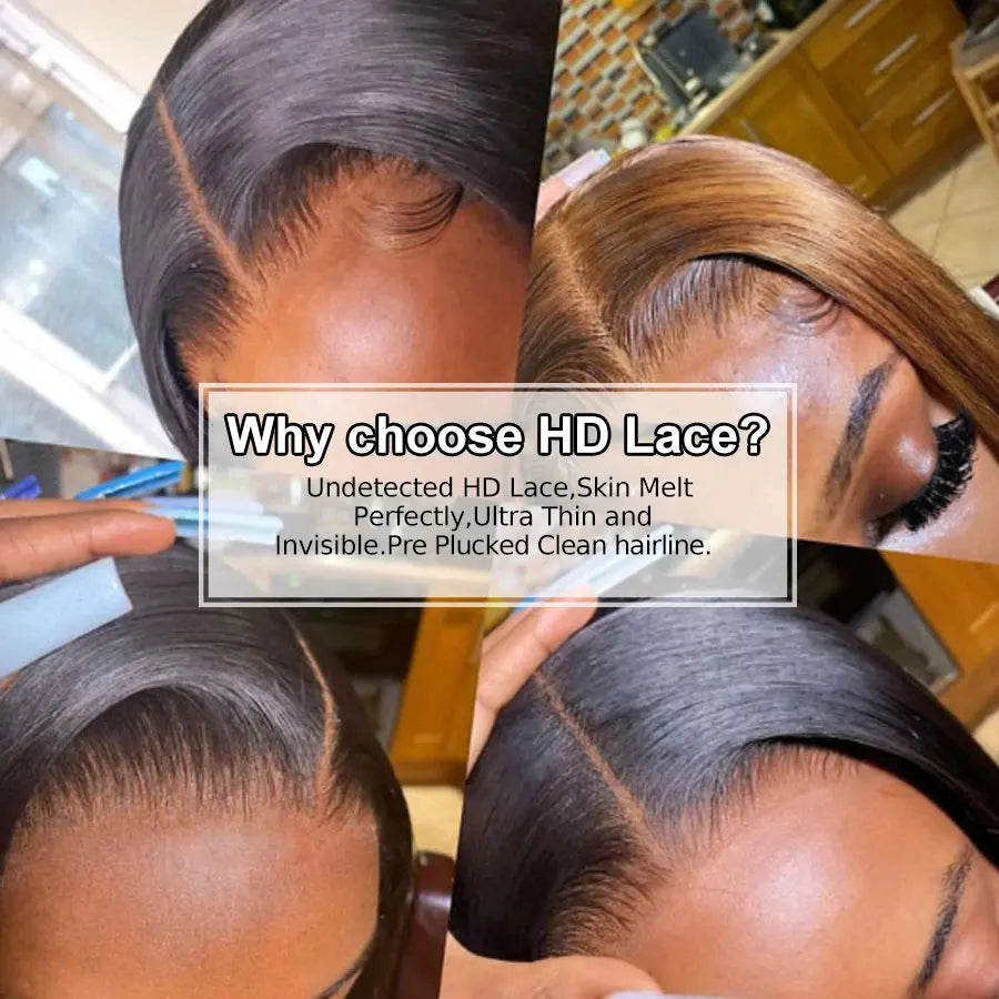 7x7 6x6 5x5 HD Lace Closure Pre Plucked Full 13x4 13x6 HD Lace Frontal Only Small Knots HD Lace Melt Skins Human Hair For Women