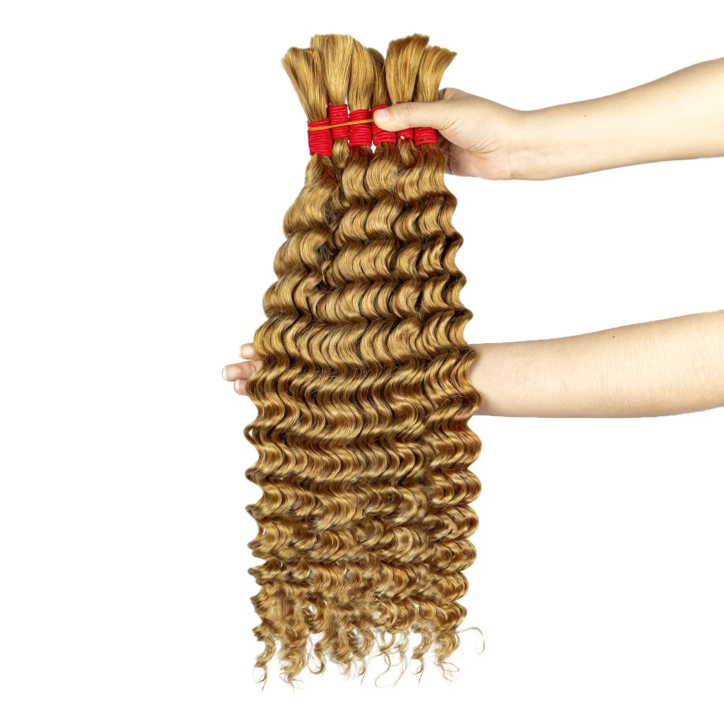 Deep Wave Bulk Human Hair for Boho Braids No Weft 100% Virgin Human Hair Bulk for Braiding Curly Extension Bundles for Women