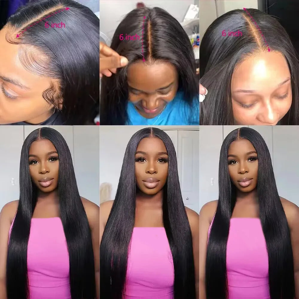 Queenlike Human Hair Bundles with A 2x6 Deep Kim HD Lace Closure 12A Hair Bundles with Closures Brazilian Raw Hair Bundles