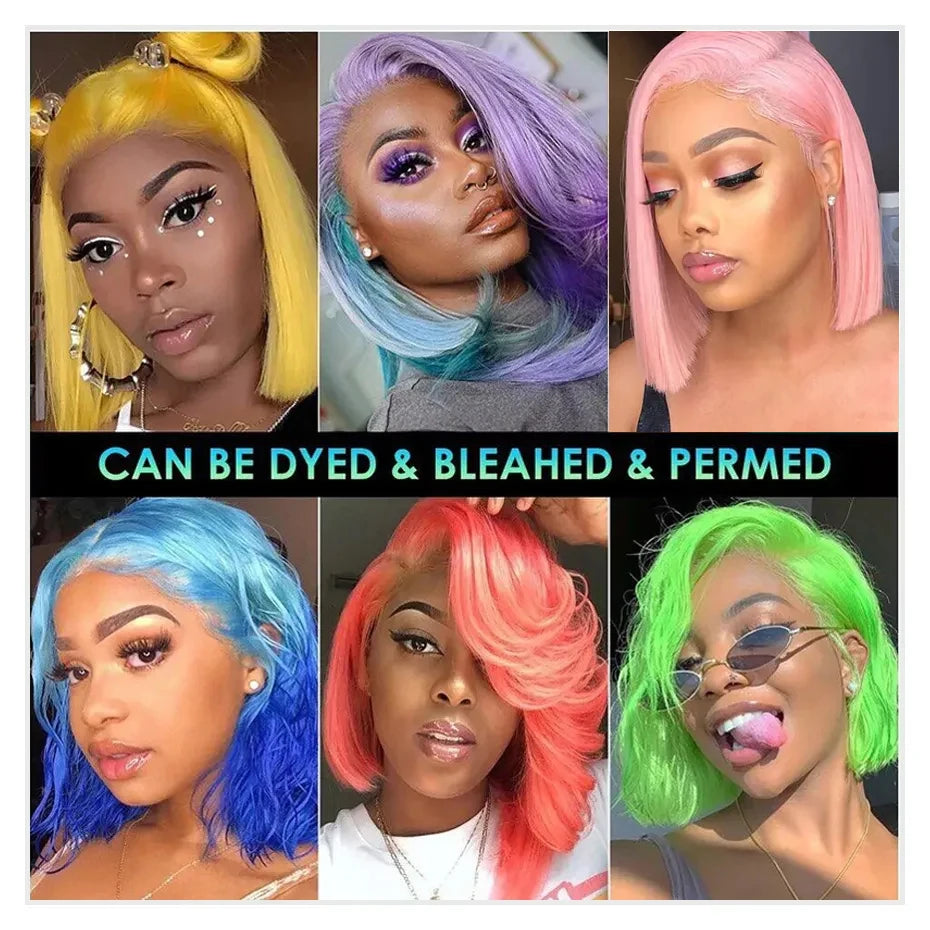 13x4 13x6 Blonde bob Wig Lace Front Human Hair Wigs 613 Straight HD Lace Frontal Wig Bob Glueless Wig Human Hair Ready To Wear
