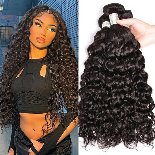 100% Unprocessed Malaysian Remy Human Hair Weave Extensions Curly Deep Wave Hair Bundles cheveux humain 12A Water Wave Bundles
