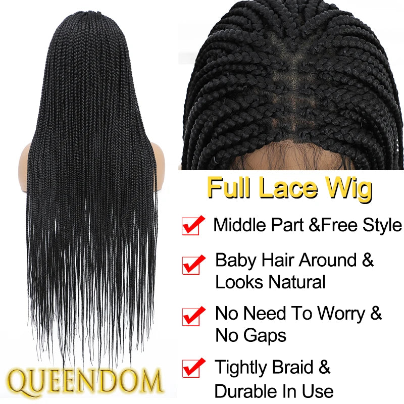 Full Lace Wigs for Black Women Short Bob Braided Wigs Knotless Box Braids 360 Lace Front Wigs Cornrow Synthetic Wigs 12 Inch