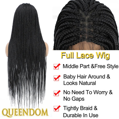 Full Lace Wigs for Black Women Short Bob Braided Wigs Knotless Box Braids 360 Lace Front Wigs Cornrow Synthetic Wigs 12 Inch