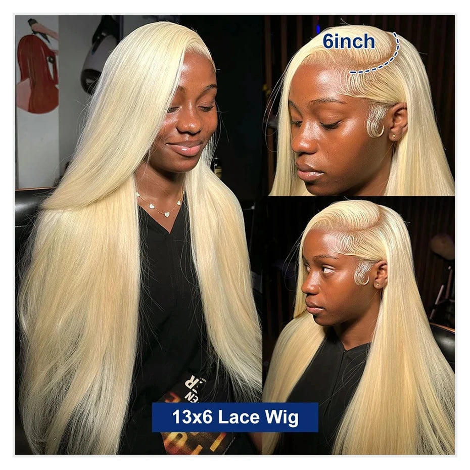 Real 13x4 13x6 HD Lace Frontal Wig 613 Blonde Lace Front Wig Human Hair Bone Straight Human Hair Wigs Pre Plucked with Baby Hair
