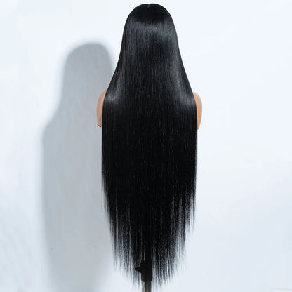 Synthetic Lace Front Wigs Highlight Brwon Blonde Black Wig For Women Long Straight  Lace WIg 38Inch Synthetic Heat Resistant Wig