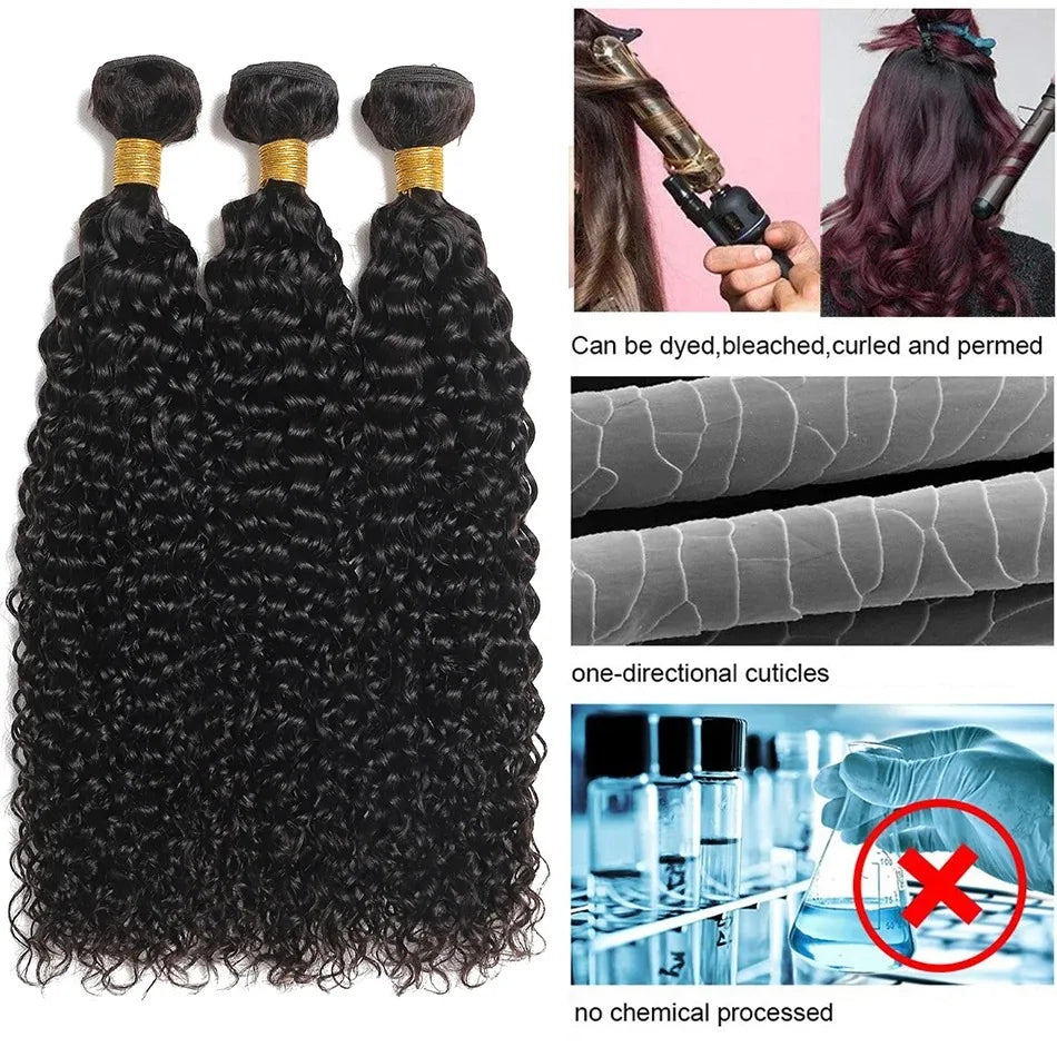 Mongolian Kinky Curly Human Hair Bundles Natural Jerry Curl Remy Hair Weave Bundle Raw Human Hair Extensions 1 3 4 Bundles Deal