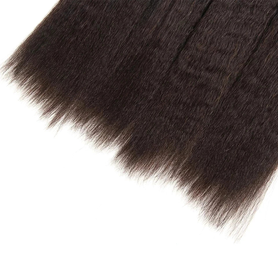 Kinky Straight Human Braiding Hair Bundles No Weft Yaki Straight Bulk Hair For Braiding 100% Unprocessed Human Hair Extensions