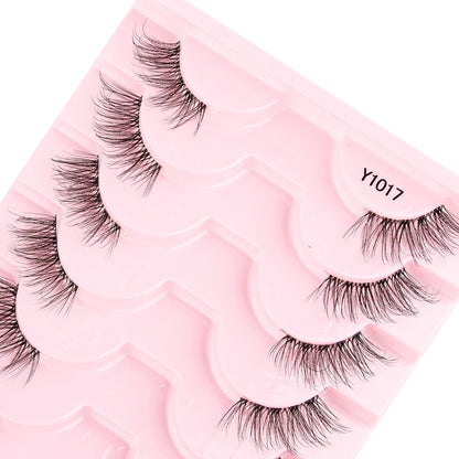Cat Eye Lash 3/5/10 Pairs Half Lashes Natural Long False Eyelashes Wispy 3D Mink Lashes Volume Faux Cilios Extension Makeup Tool
