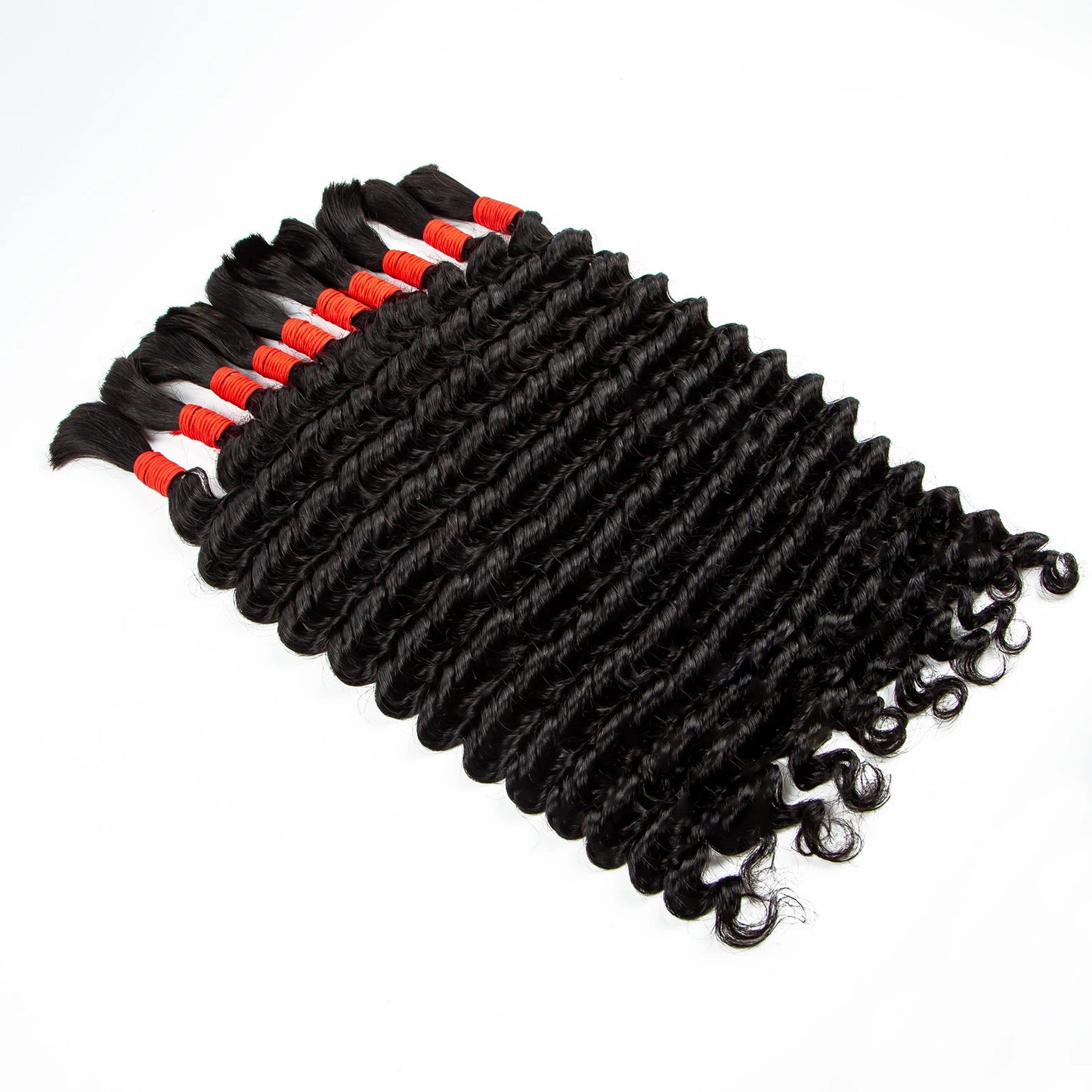 Deep Wave Bulk Human Hair for Boho Braids No Weft 100% Virgin Human Hair Bulk for Braiding Curly Extension Bundles for Women