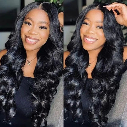 Malaysian Body Wave V Part Wig Human Hair Full Machine Made 180% Natural Black V Part Human Hair Wigs For Women Natural Color