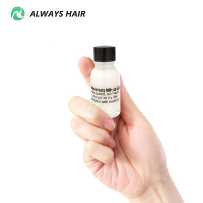 Toupee Glue 0.5 oz Oil Resistant White Glue for Hair System Lace Hair Glue