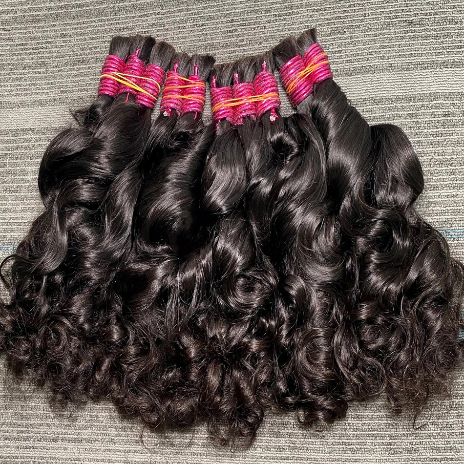 100% Human Hair Bulk Cabelo Humano No Weft Unprocessed Human Hair Boho Braids Braiding Loose Body Wave Curly Bundles Human Hair