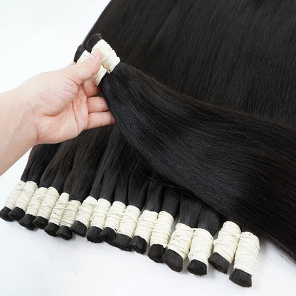 16A Vietnamese Double Drawn Human Hair Bulk Boho Braids Hair Extensions Short Hair Less Bone Straight No Weft 300g 613#
