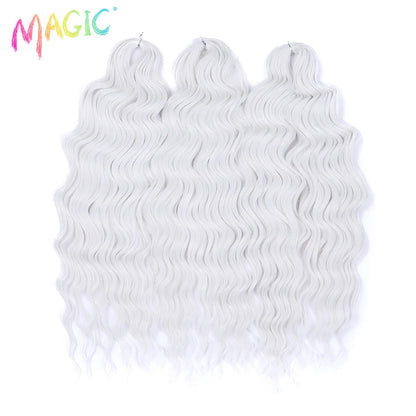 Magic Hair Synthetic Loose Deep Wave Braiding Hair Extensions 24 Inch Water Wave Braid Hair Ombre Blonde Twist Crochet Curly Hai