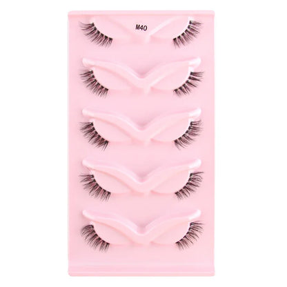 Cat Eye Lash 3/5/10 Pairs Half Lashes Natural Long False Eyelashes Wispy 3D Mink Lashes Volume Faux Cilios Extension Makeup Tool