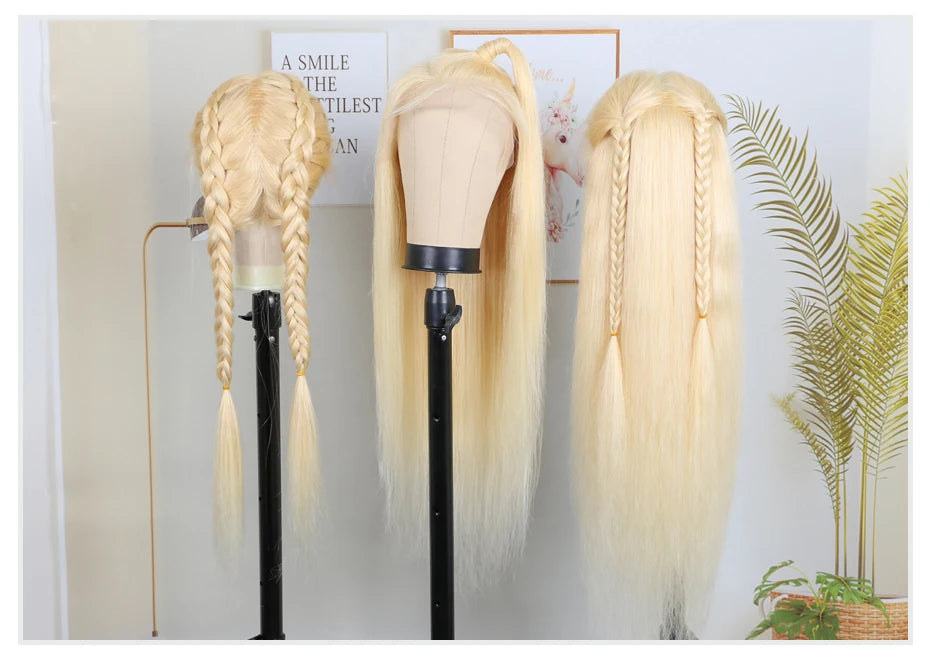Real 13x4 13x6 HD Lace Frontal Wig 613 Blonde Lace Front Wig Human Hair Bone Straight Human Hair Wigs Pre Plucked with Baby Hair