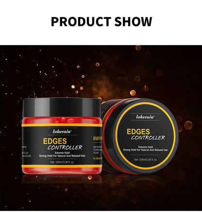 Edge Control Strong Hold Hair Gel Thick Edges Styling Gel Non-Greasy Non-Flaking No White Cast Long Lasting Supports All Hair Ty