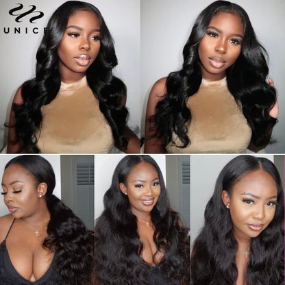 UNice Hair Upgraded Body Wave U Part Wig / V Part Wig With Elastic Drawstring 100% Human Hair Upart Wig Minimal Leave Out
