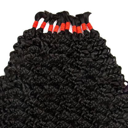 Deep Wave Bulk Human Hair for Boho Braids No Weft 100% Virgin Human Hair Bulk for Braiding Curly Extension Bundles for Women